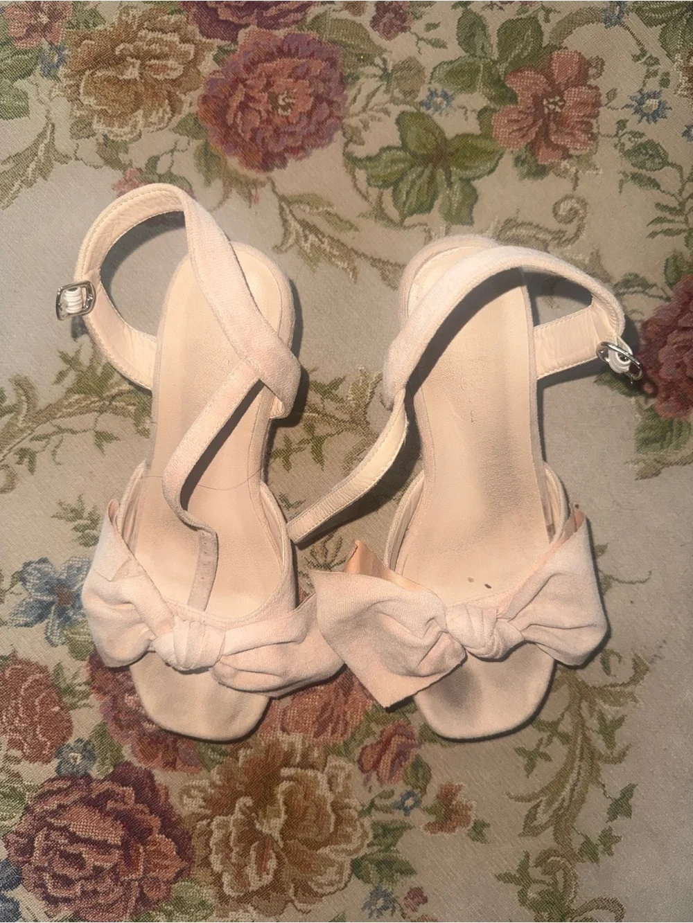 Women’s Bow-Accent Slingback Sandals in Blush Pink